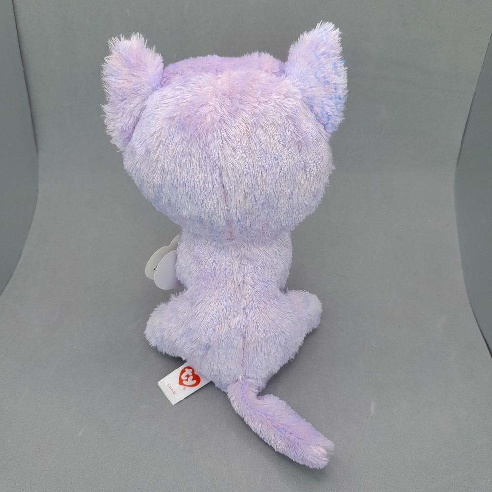 Ty Beanie Boos Cassidy Lavender Cat Purple Glitter Eyes Plush 6 inch NWT - Picture 5 of 8